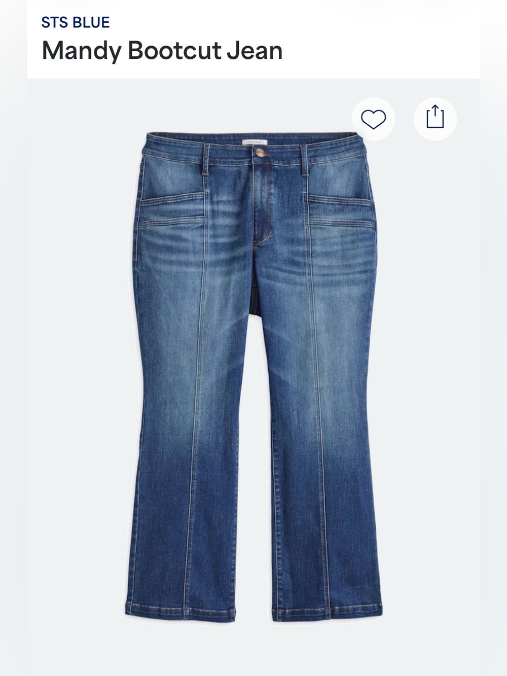 STS Blue Mandy Bootcut Jeans in Medium Wash Blue